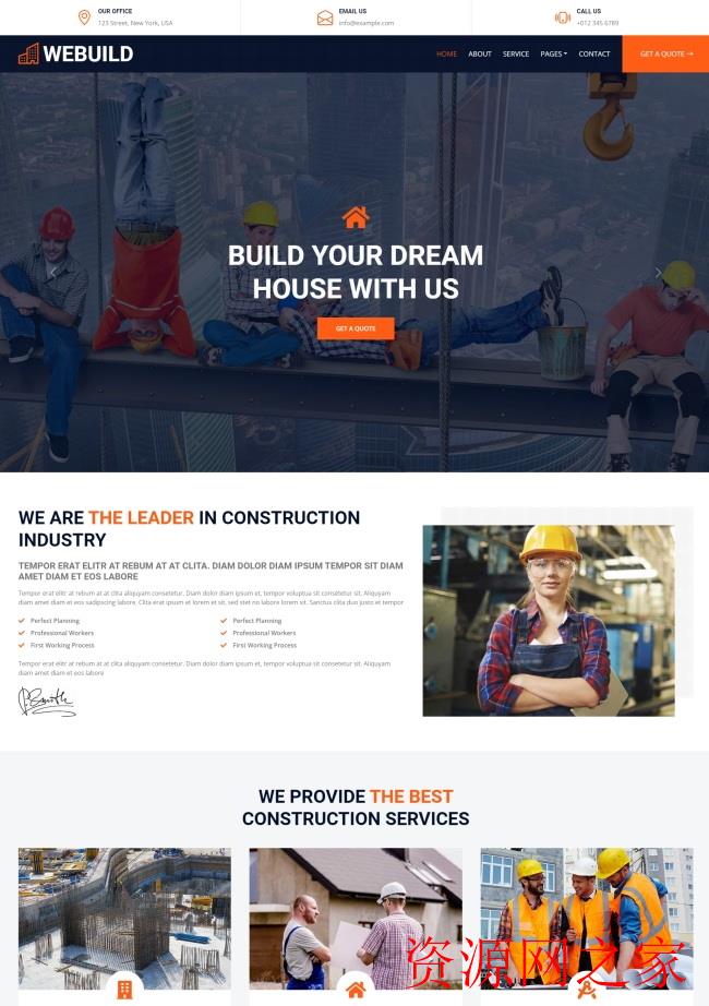 HTML5响应式建筑行业宣传网站模板(响应,建筑行业,模板,宣传,网站......)