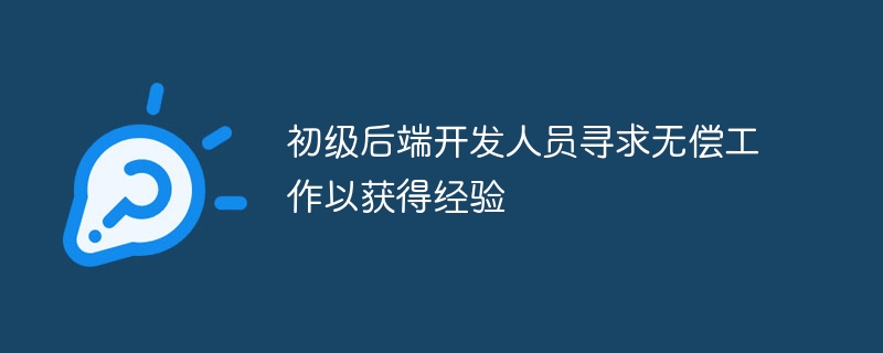 初级后端开发人员寻求无偿工作以获得经验（开发人员.后端.寻求.经验.工作...）