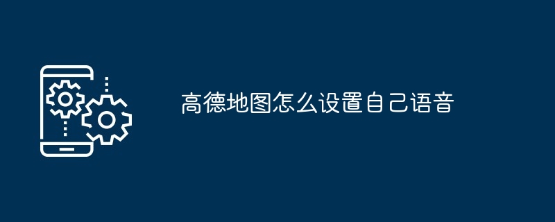 高德地图怎么设置自己语音