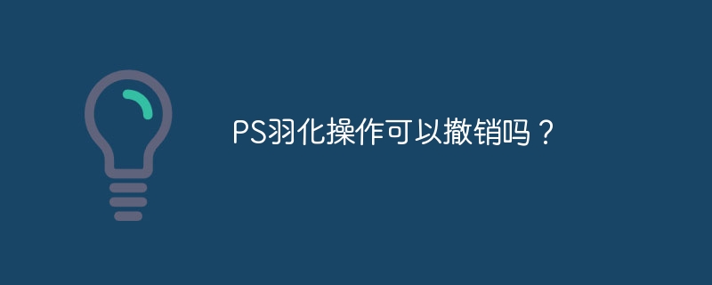 PS羽化操作可以撤销吗？（羽化.撤销.操作.PS...）